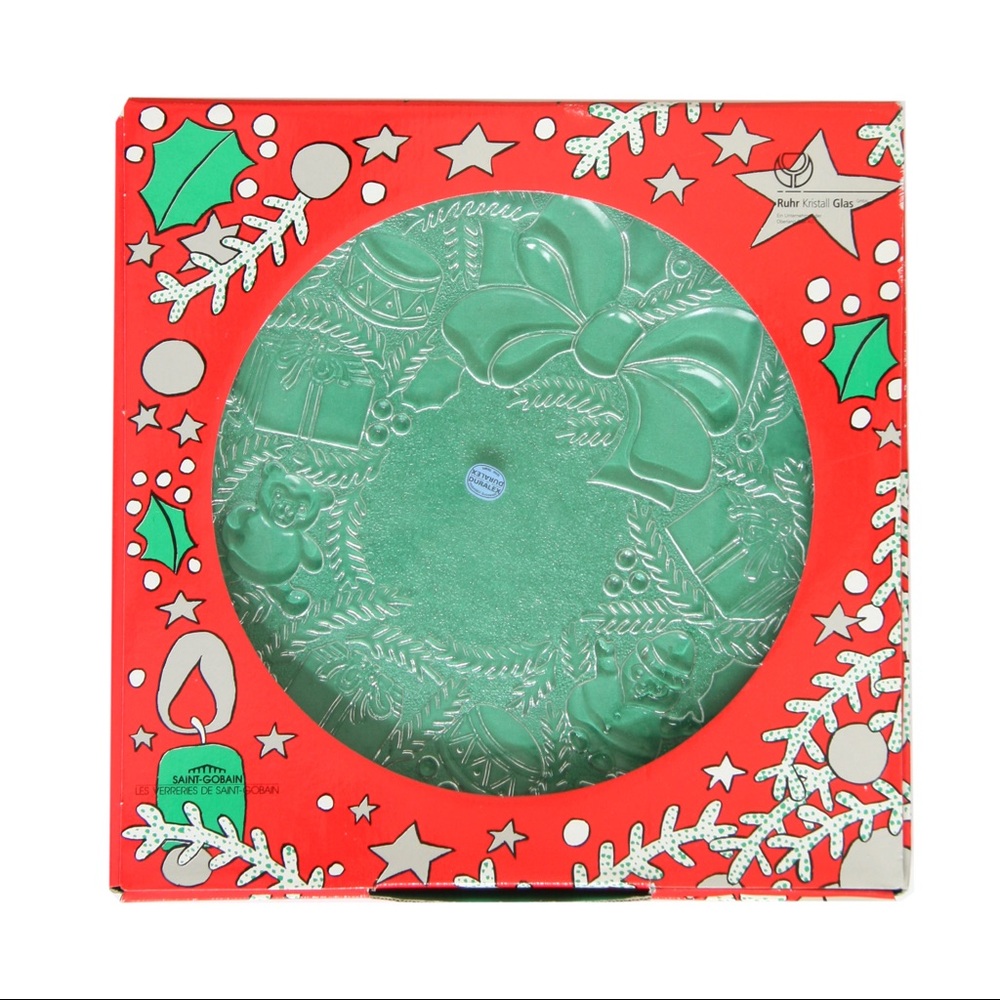 Saint Gobain Duralex Christmas Wreathe Noel Platter 13”